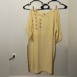 yellow long shirt great with leggings from India